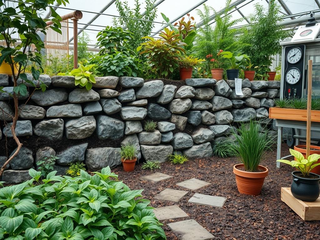 Backyard Privacy Wall Stones